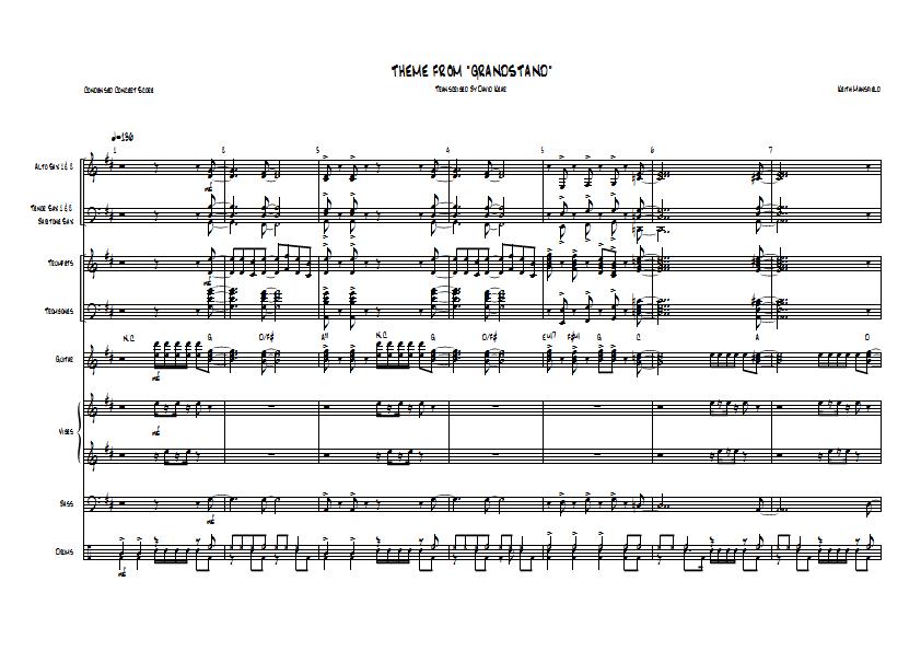 Keith Mansfield - Grandstand Theme Sheet Music - Big Band Arrangement / Chart : Sample Image for Australia