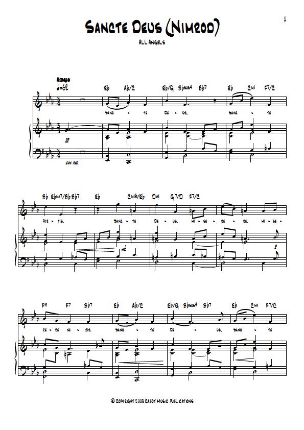 All Angels - Sancte Deus (Nimrod) Piano / Vocal Sheet Music : Sample Image for Australia