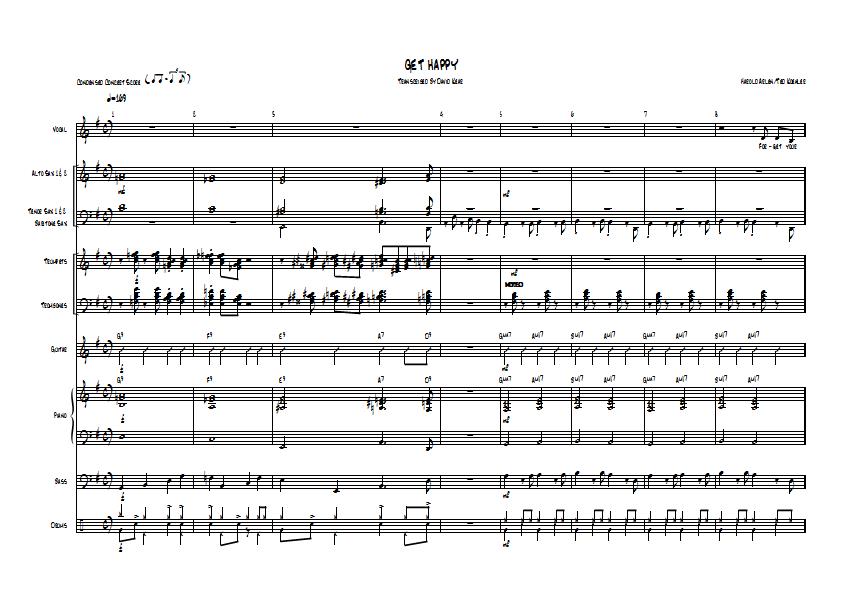 Judy Garland / Jane Horrocks - Get Happy Sheet Music - Big Band Arrangement / Chart : Sample Image for Canada