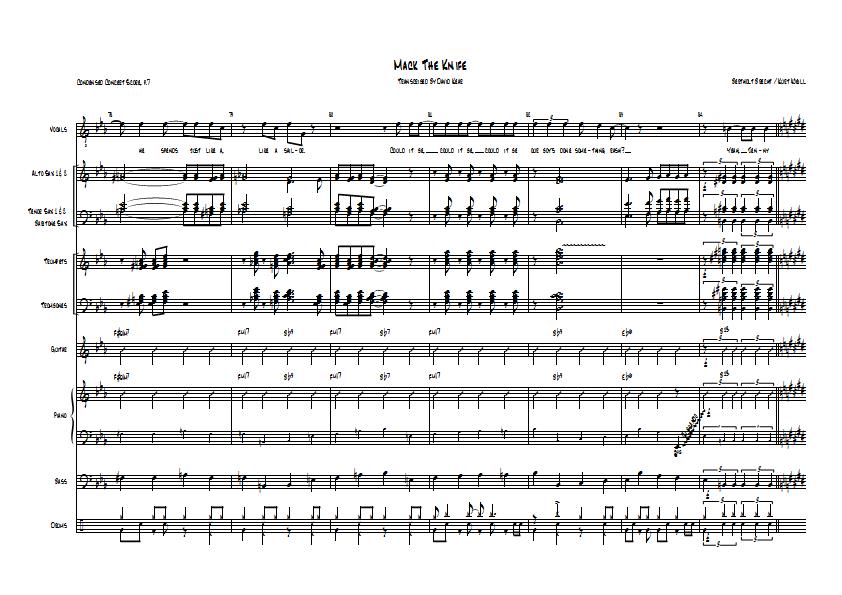 Robbie Williams - Mack The Knife Sheet Music - Big Band Arrangement / Chart : Sample Image for Canada