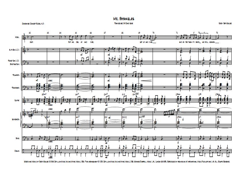 Robbie Williams - Mr. Bojangles Sheet Music - Big Band Arrangement / Chart : Sample Image for Ireland