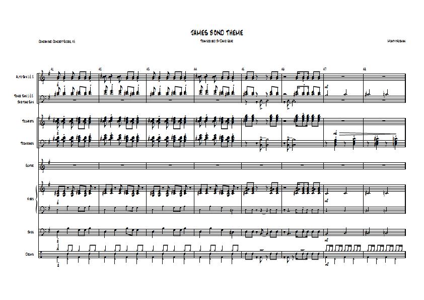 John Barry - James Bond Theme Sheet Music - Big Band Arrangement / Chart : Sample Image for Ireland