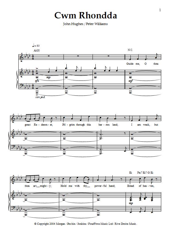 Katherine Jenkins - Cwm Rhondda / Bread Of Heaven - Wales Victorious Piano / Vocal Sheet Music : Sample Image for Ireland