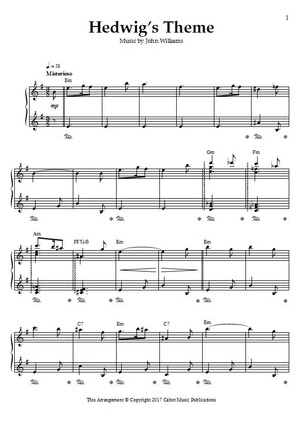 John Williams - Hedwig's Theme Piano Sheet Music : Sample Image for Ireland