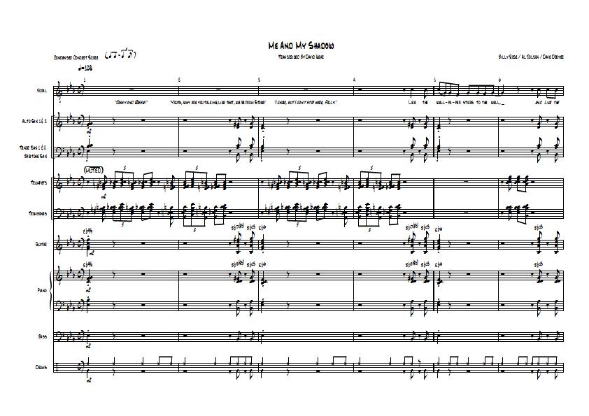 Robbie Williams / Jonathan Wilkes - Me And My Shadow Sheet Music - Big Band Arrangement / Chart : Sample Image for Ireland