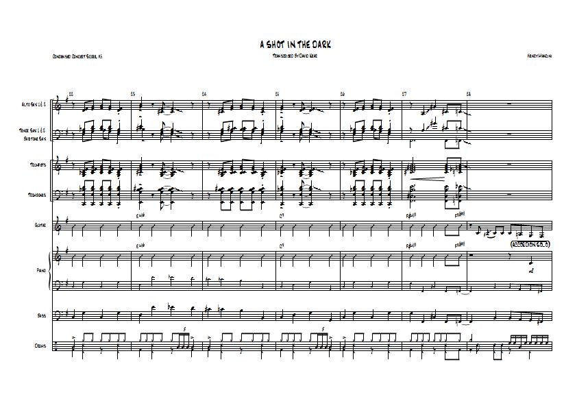 Henry Mancini - A Shot In The Dark Sheet Music - Big Band Arrangement / Chart : Sample Image for Ireland