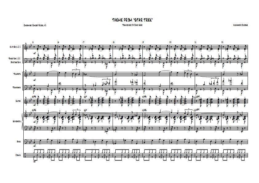 Alexander Courage - Star Trek Theme Sheet Music - Big Band Arrangement / Chart : Sample Image for Ireland