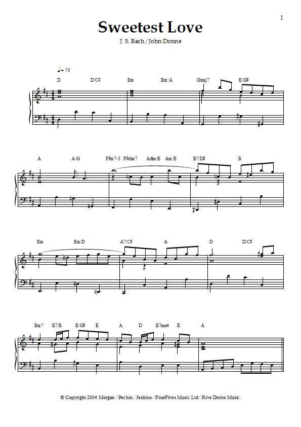 Katherine Jenkins - Sweetest Love (Air on a G String) Piano / Vocal Sheet Music : Sample Image for Ireland