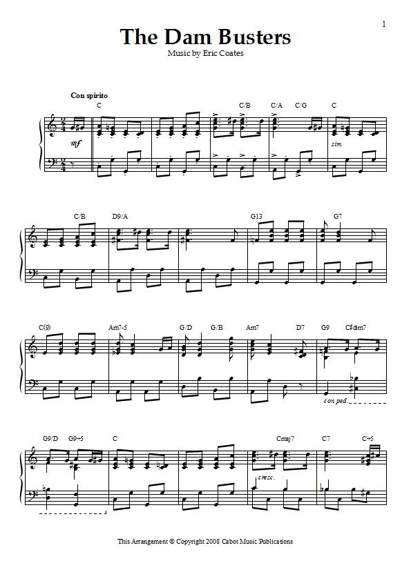 Eric Coates - The Dam Busters March Piano Sheet Music : Sample Image for New Zealand