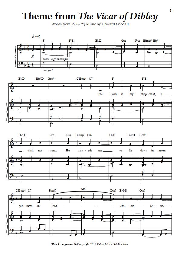 Howard Goodall - Theme from The Vicar of Dibley Piano / Vocal Sheet Music : Sample Image for New Zealand