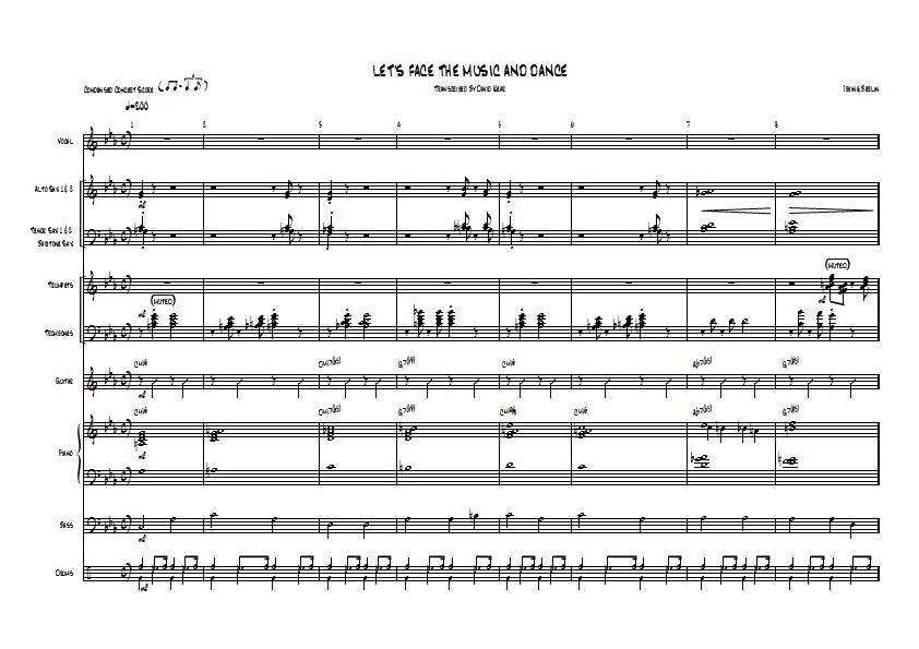 Robbie Williams - Let's Face The Music And Dance Sheet Music - Big Band Arrangement / Chart : Sample Image for New Zealand