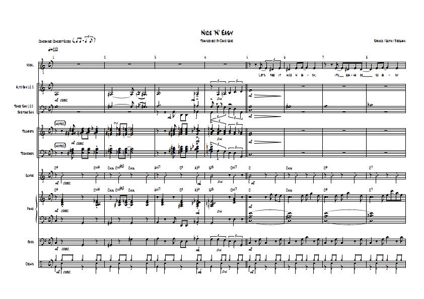 Frank Sinatra - Nice 'N' Easy Sheet Music - Big Band Arrangement / Chart : Sample Image for New Zealand