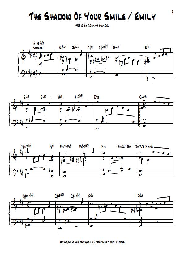 Tony Bennett - The Shadow Of Your Smile / Emily Piano Sheet Music : Sample Image for New Zealand