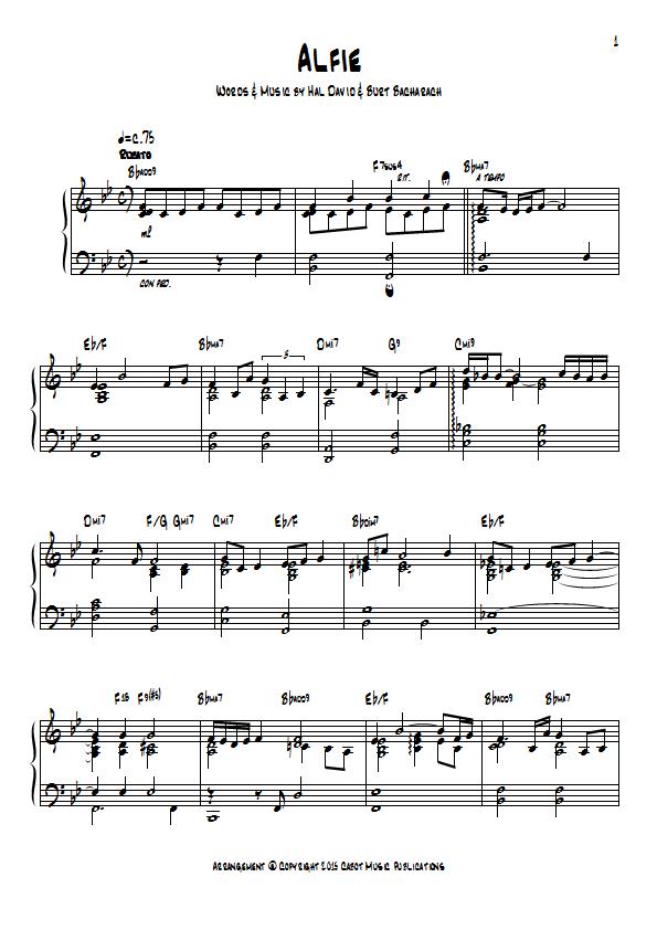 Cilla Black - Alfie Piano Sheet Music : Sample Image for America