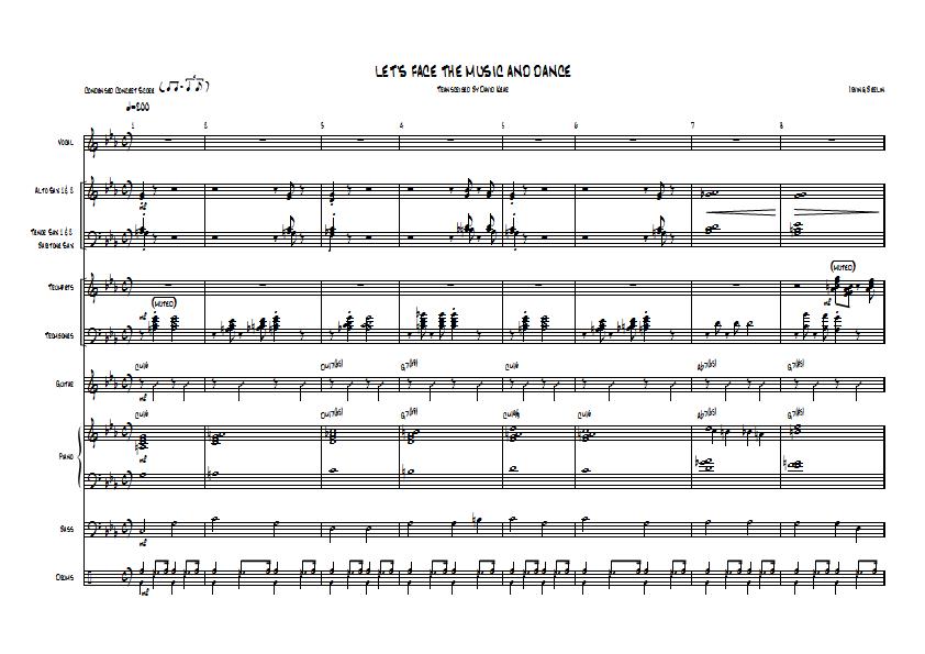 Let S Face The Music And Dance Robbie Williams Big Band Arrangement Chart Download Print