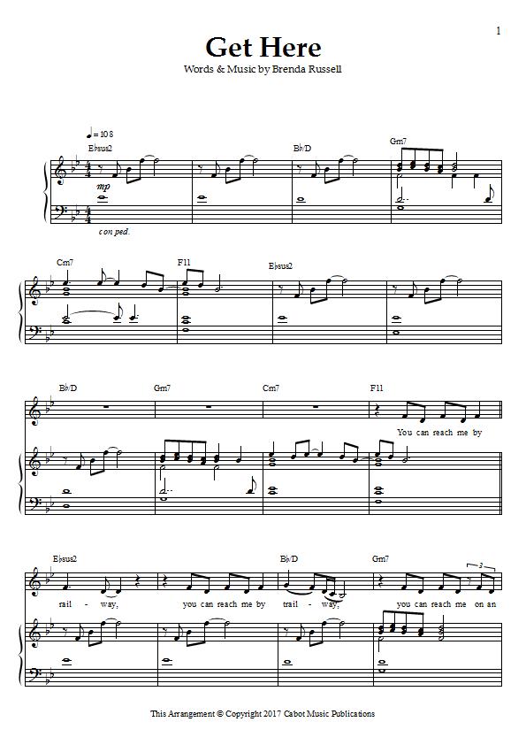 Oleta Adams - Get Here Piano / Vocal Sheet Music: Sample Image for America