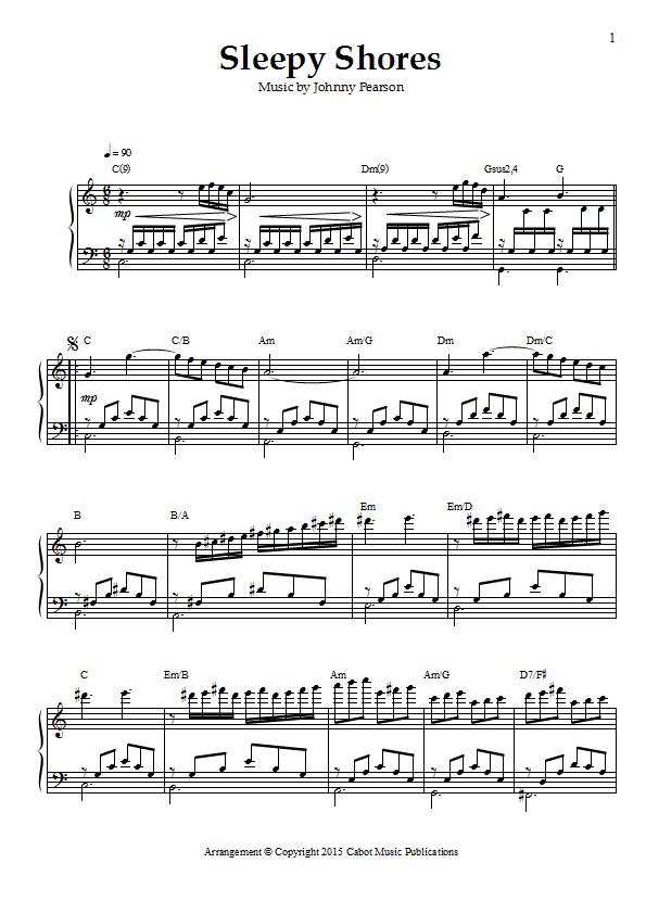 Johnny Pearson - Sleepy Shores Piano Sheet Music : Sample Image for America